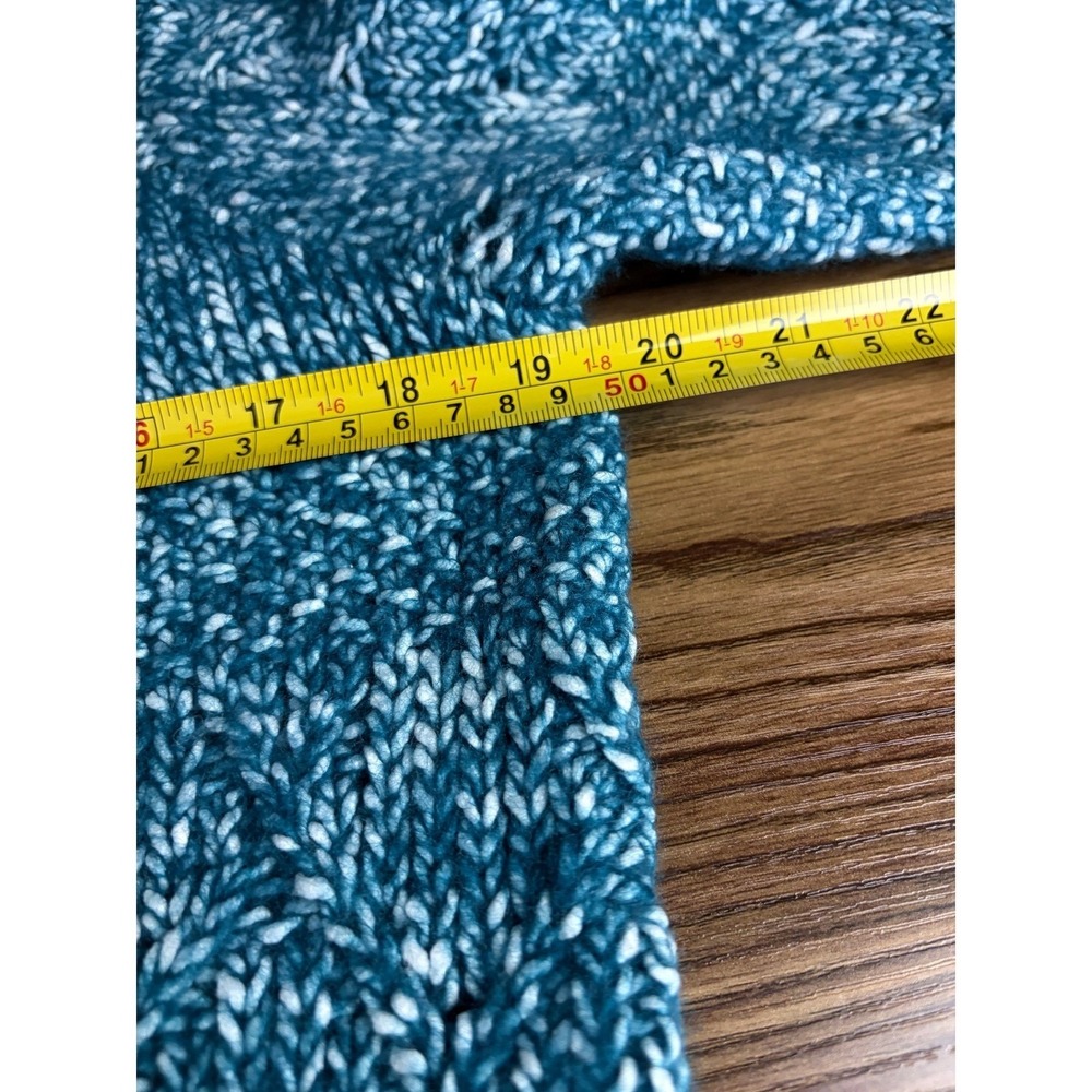 Soft Surroundings Blue Marled Knit Zip Front‎ Tunic Mock Neck Sweater L (est) - Picture 10 of 11